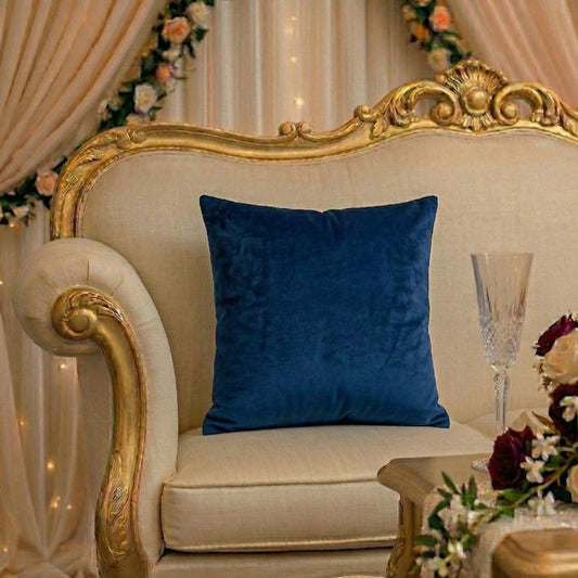 Set of 2 Navy Velvet Cushion Covers – Luxury Midnight Blue Soft Touch Pillows - CU08