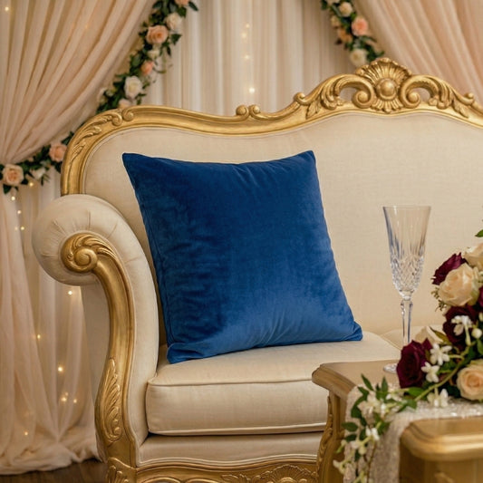 Royal Blue Velvet Cushion Covers – Luxury Cobalt Soft Touch Pillows - CU07