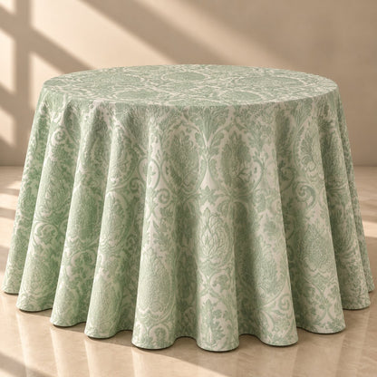 Pistachio Damask Embossed Tablecloth | Elegant Dry Hire for Linens - L04