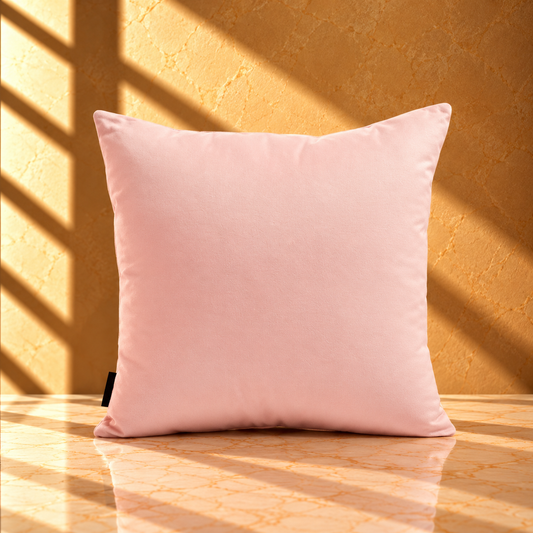 Blush Pink Velvet Cushion Covers – Soft Rose Luxury Throw Pillows - CU03