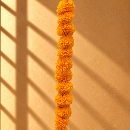 Artificial Marigold Garland for Diwali & Weddings - Traditional Genda Phool Home Decor - T04