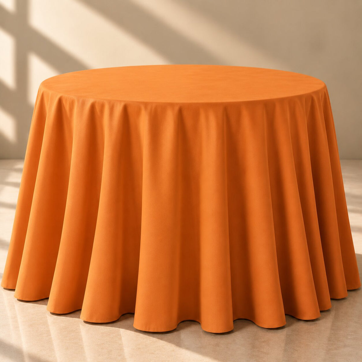 Burnt Orange Plain Tablecloth – Luxury Draped Dining Linen - L10