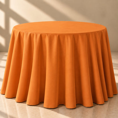 Burnt Orange Plain Tablecloth – Luxury Draped Dining Linen - L10