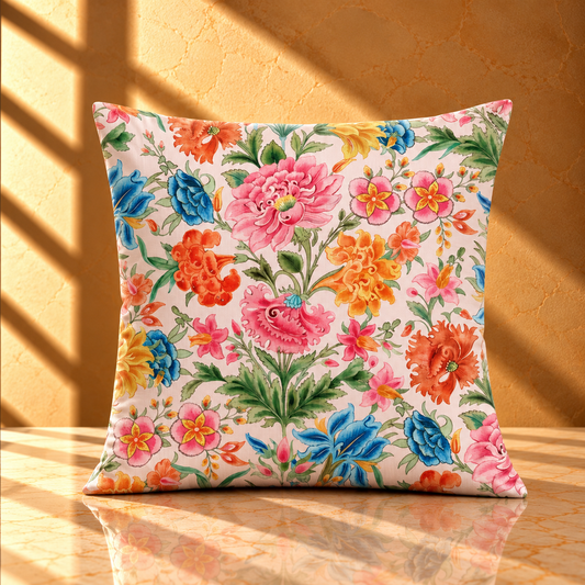Floral Chintz Cushion Covers – Vintage Botanical Garden Pink Pillows - CU04