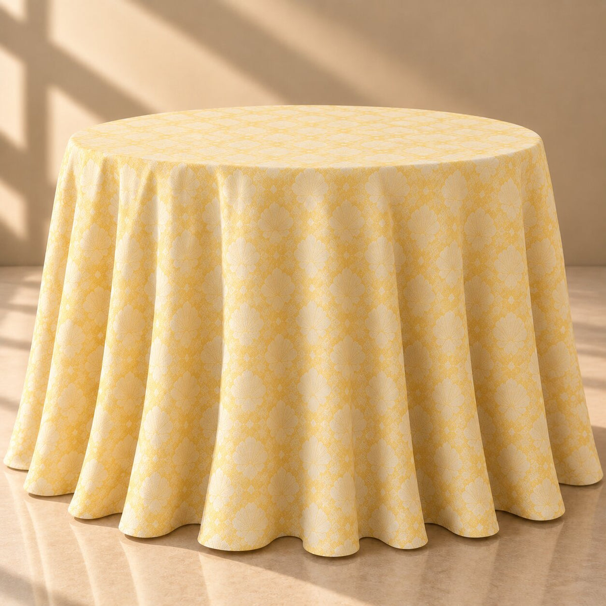 Sunlit Yellow Floral Pattern Printed Tablecloth – Elegant Luxury Dining Linen - L12