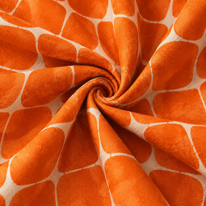 Retro Burnt Orange Geometric Tablecloth | Vintage Dry Hire for Linens - L06