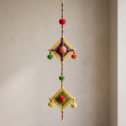 Handmade Indian Decor & Artificial Marigold Garlands - Festive Wall Hangings for Diwali, Mehndi & Weddings - T07