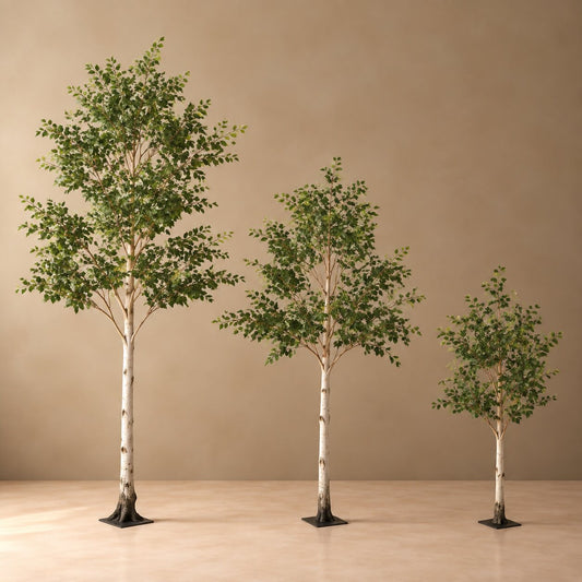 Artificial Silver Birch Tree – Tall Faux Greenery Pillar for Luxury Venue Decor - T07