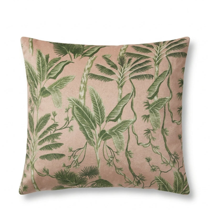 Tropical Palm Leaf Cushion Covers – Sage Green & Blush Botanical Pillows - CU10