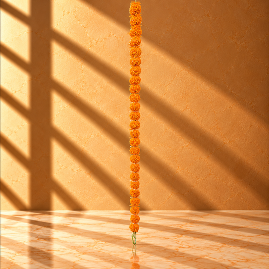 Artificial Marigold Flower Strings for Festivals - Yellow with Tassels & Classic Orange - T05
