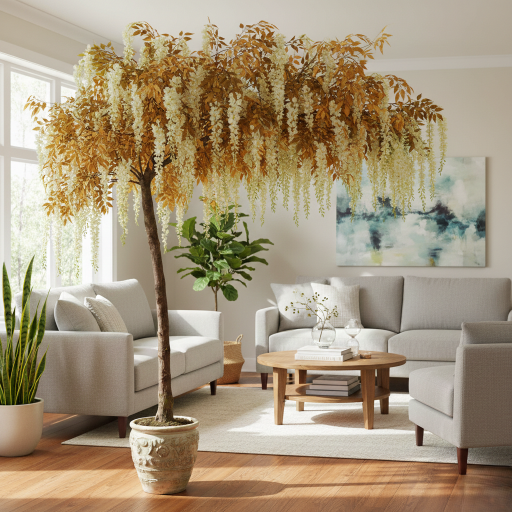 Artificial Autumn Canopy Tree – Golden Maple Leaf Arch for Warm Event Decor - T03