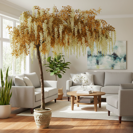 Artificial Autumn Canopy Tree – Golden Maple Leaf Arch for Warm Event Decor - T03