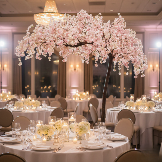 Artificial Pink Cherry Blossom Arch Tree – Weeping Sakura Canopy for Weddings - T05